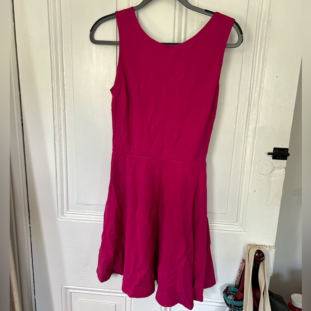 Hot Pink necessary objects strapped back dress